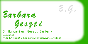 barbara geszti business card